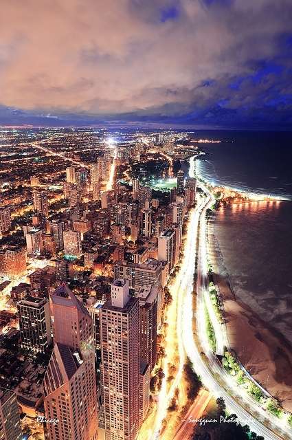 Photo:  Chicago skyline panorama aerial view